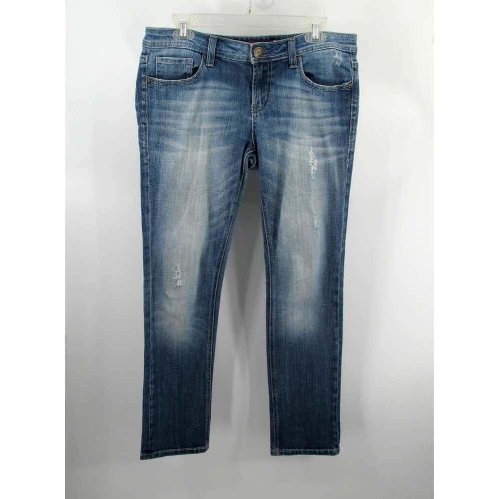 VIGOSS COLLECTION Miami Skinny Jeans Womens 9/10 Blue Denim Distressed Stretch